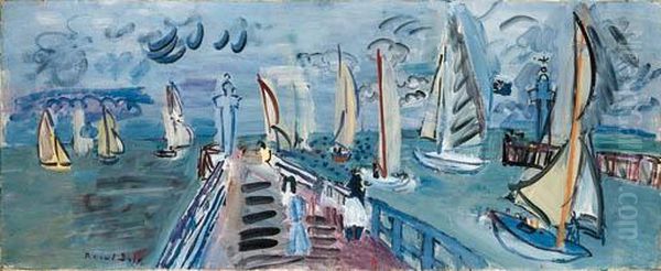 Les Regates Sous La Pluie Oil Painting by Raoul Dufy