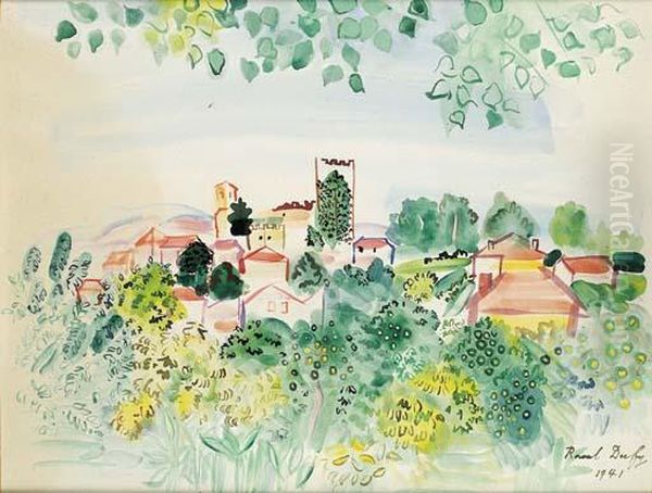 Paysage A Vernet-les-bains Oil Painting by Raoul Dufy