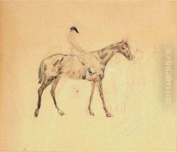 Horse And Jockey Oil Painting by Jean-Louis Forain