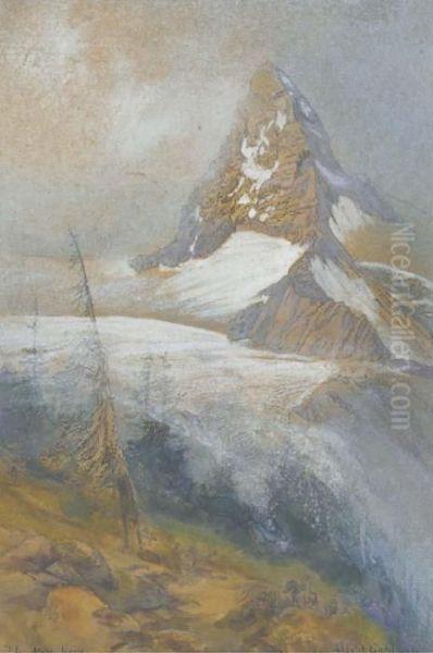 The Matterhorn, Zermatt Oil Painting by Albert Goodwin