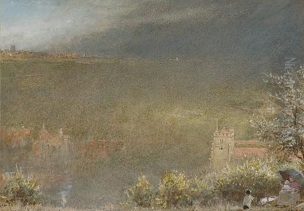 Old Hastings, Stormbound Oil Painting by Albert Goodwin