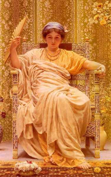 A Reverie Oil Painting by Albert Joseph Moore