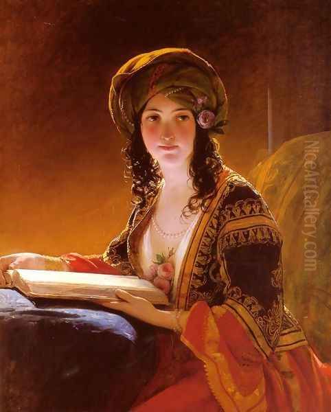 The Oriental Oil Painting by Friedrich Ritter von Amerling