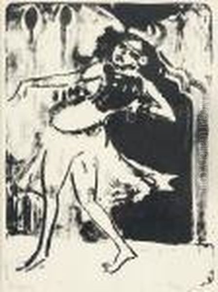 Indische Tanzerin. Oil Painting by Ernst Ludwig Kirchner