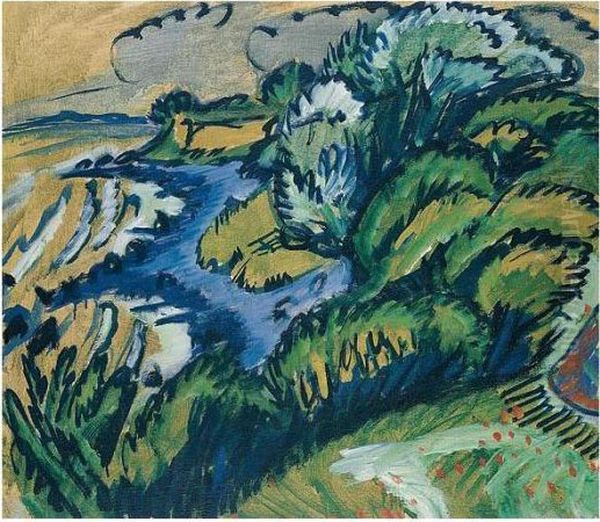 Fehmarnkuste (fehmarn Coast) Oil Painting by Ernst Ludwig Kirchner