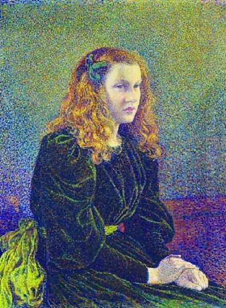 Jeune Fille En Vert Oil Painting by Theo van Rysselberghe