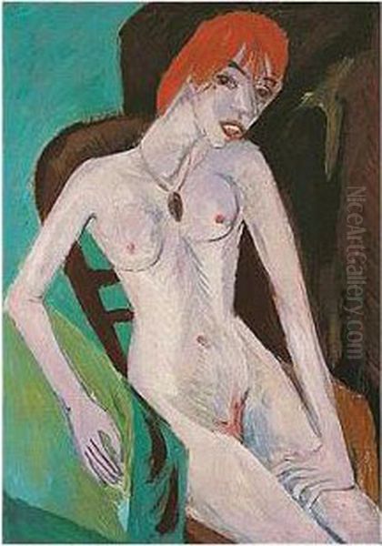 Rothaarige (red-headed Woman) Oil Painting by Ernst Ludwig Kirchner