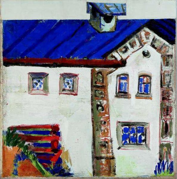 Engandiner Haus Mit Schornstein Oil Painting by Ernst Ludwig Kirchner