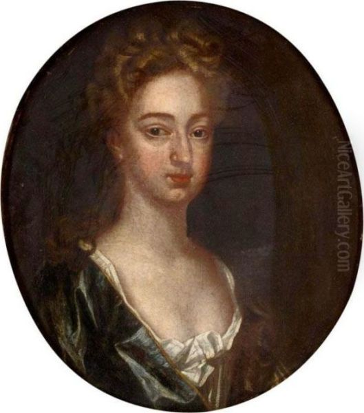 Portraits Of Edward Morgan; Portrait Of His Wife Mary Oil Painting by Sir Godfrey Kneller