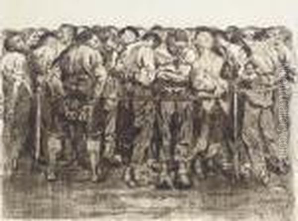 Die Gefangenen, Plate Vii From Bauernkrieg Oil Painting by Kathe Kollwitz