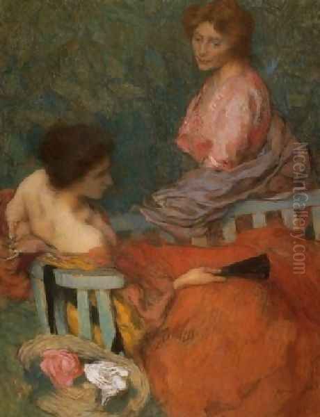 Les Confidences Oil Painting by Edmond-Francois Aman-Jean