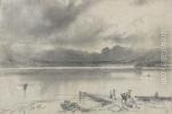 Windermere From Lowwood, Cumbria Oil Painting by Edward Lear