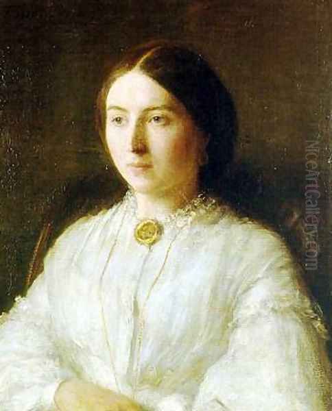 Ritratto di Ruth Edwards (Portrait of Ruth Edwards) Oil Painting by Ignace Henri Jean Fantin-Latour