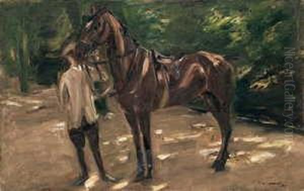 Reitknecht Mit Pferd Oil Painting by Max Liebermann