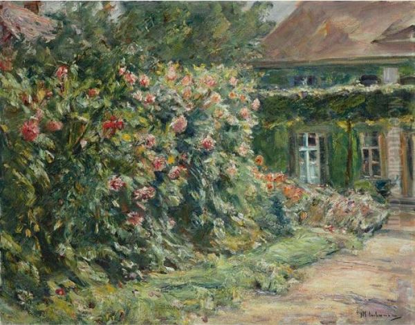 Mein Haus In Wannsee, Mit Garten Oil Painting by Max Liebermann