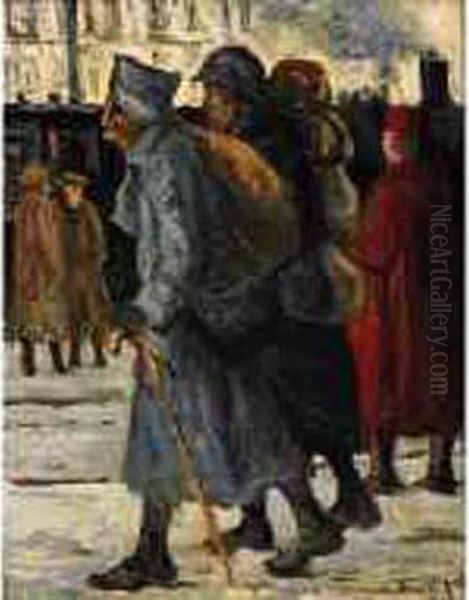 Soldat A La Canne Oil Painting by Maximilien Luce