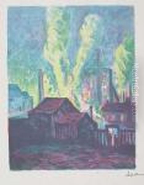 Usines A Charleroi Oil Painting by Maximilien Luce