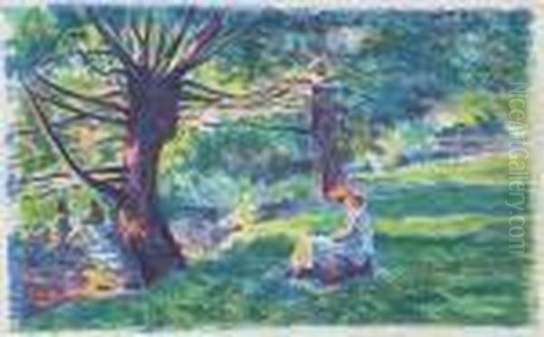 Environs De Vernon Oil Painting by Maximilien Luce