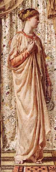 Standing Female Figure Holding A Vase Oil Painting by Albert Joseph Moore