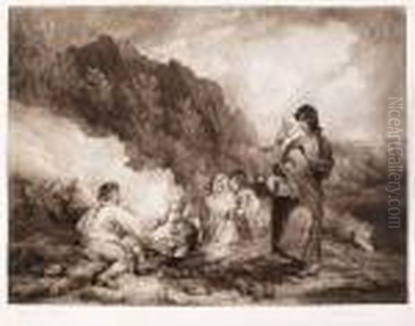 The Fern Gatherers Oil Painting by George Morland