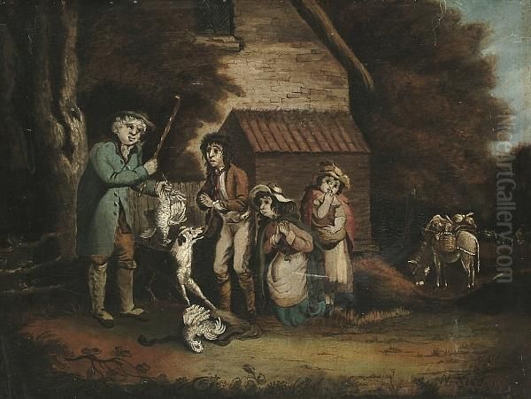 The Poachers Family Oil Painting by George Morland