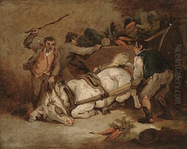 The Overloaded Cart Oil Painting by George Morland