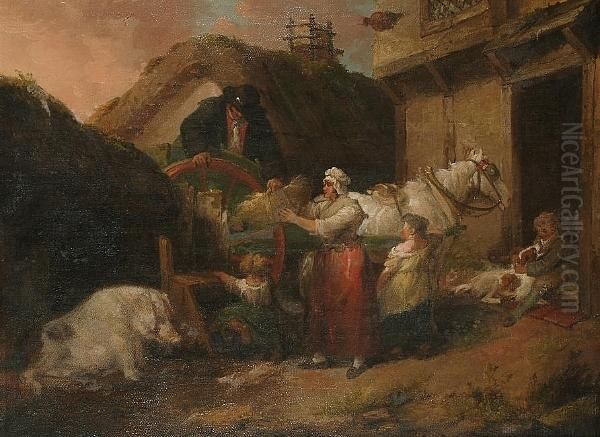 Loading The Cart Oil Painting by George Morland