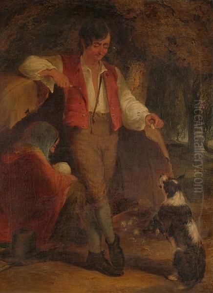 The Pet Dog Oil Painting by George Morland