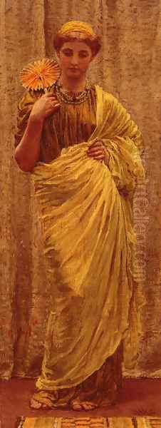 The Gilded Fan Oil Painting by Albert Joseph Moore