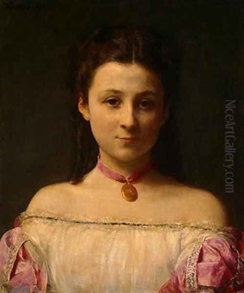 Mademoiselle de Fitz-James Oil Painting by Ignace Henri Jean Fantin-Latour