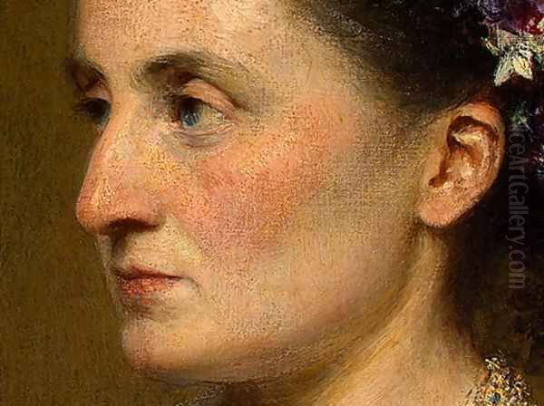 Duchess de Fitz-James [detail: 2] Oil Painting by Ignace Henri Jean Fantin-Latour