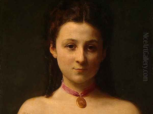 Mademoiselle de Fitz-James [detail: 1] Oil Painting by Ignace Henri Jean Fantin-Latour