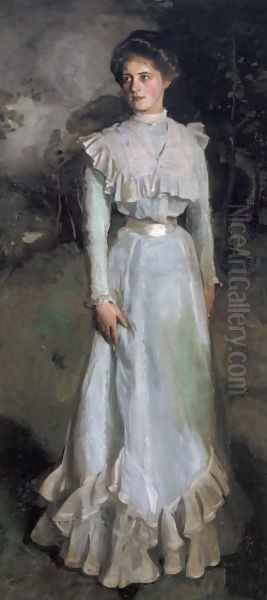 Miss Tibbie Nairn Oil Painting by Harrington Mann