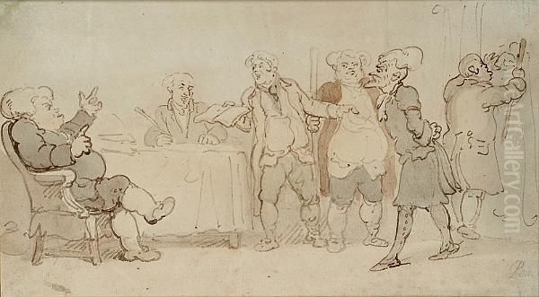 Dr Syntax In A Court Of Justice Oil Painting by Thomas Rowlandson