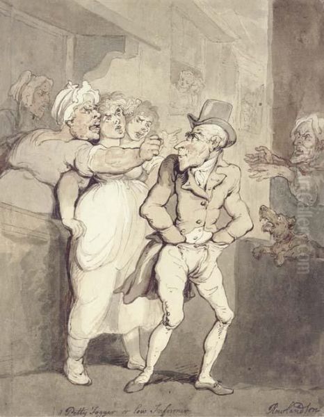 A Petty Fogger Or Low Informer Oil Painting by Thomas Rowlandson