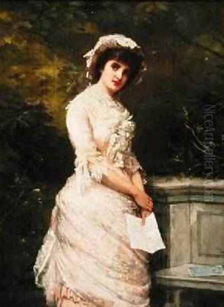 The Billet Doux 1882 Oil Painting by William Oliver