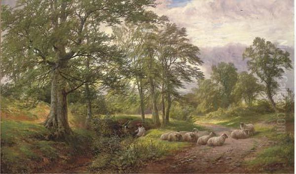 Near The Fish Pond, Knowle Hill's, Derbyshire Oil Painting by George Turner