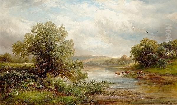 The Trent Near Ingleby Oil Painting by George Turner