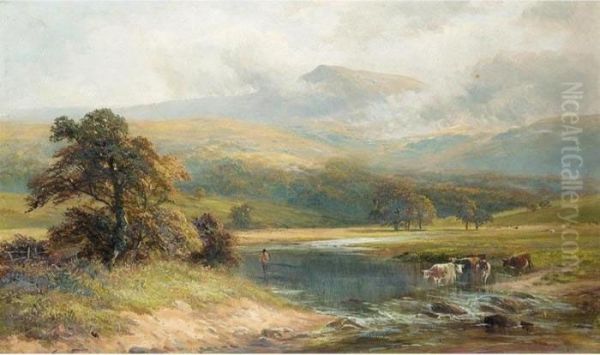 River Landscape Oil Painting by George Turner