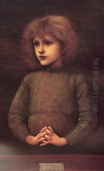 Portrait of a Young Boy Oil Painting by Sir Edward Coley Burne-Jones