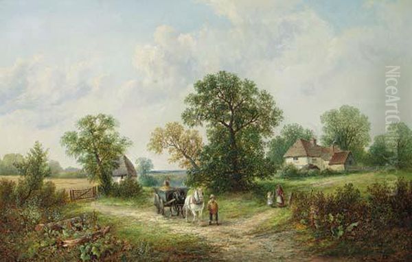 A Derbyshire Lane Oil Painting by George Turner