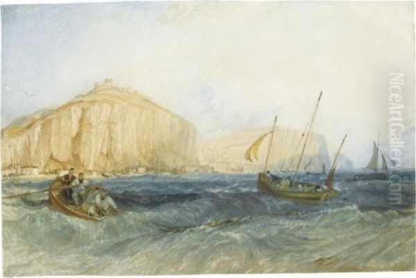 Fishing Boats Off Hastings Oil Painting by Joseph Mallord William Turner