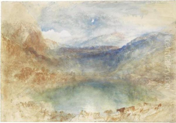 A Swiss Lake, Lungernzee Oil Painting by Joseph Mallord William Turner