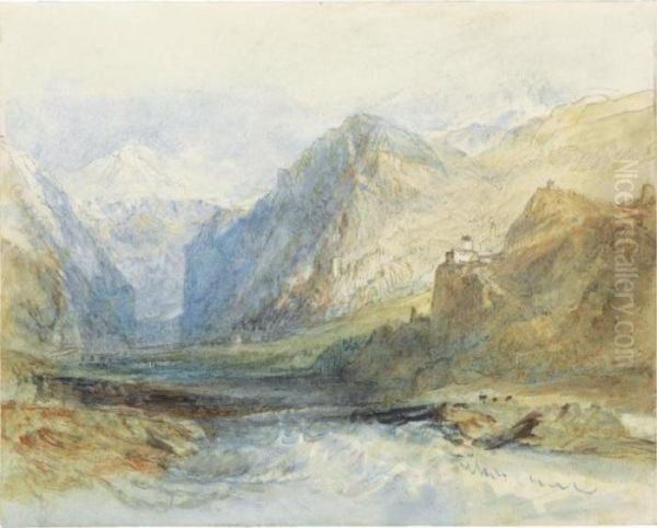 The Domleschg Valley, Looking North To The Gorge At Rothenbrunnen Oil Painting by Joseph Mallord William Turner