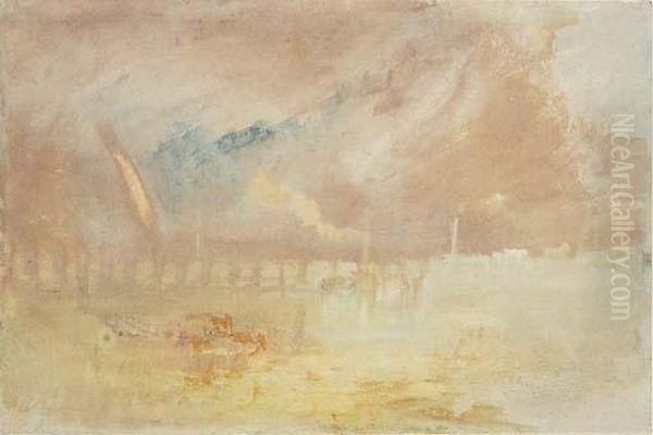 A View On The Mosel, Possibly Coblenz, Germany Oil Painting by Joseph Mallord William Turner