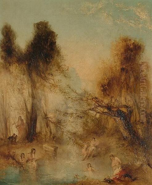 The Bathing Pool Oil Painting by Joseph Mallord William Turner