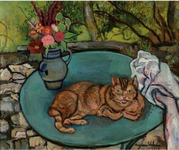 Raminou Et Pichets D'oeillets Oil Painting by Suzanne Valadon