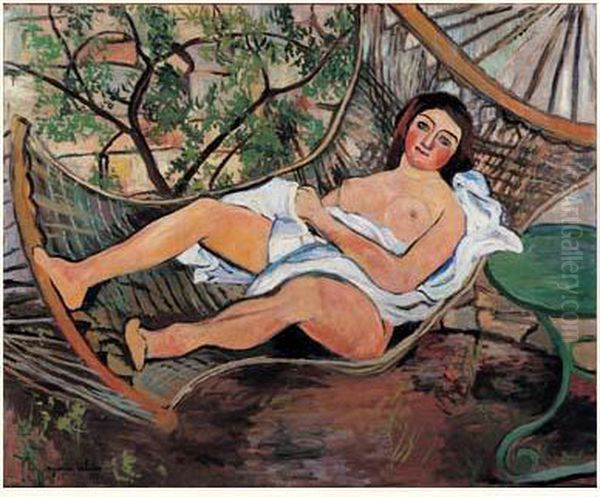 Le Modele Sur Le Hamac Oil Painting by Suzanne Valadon