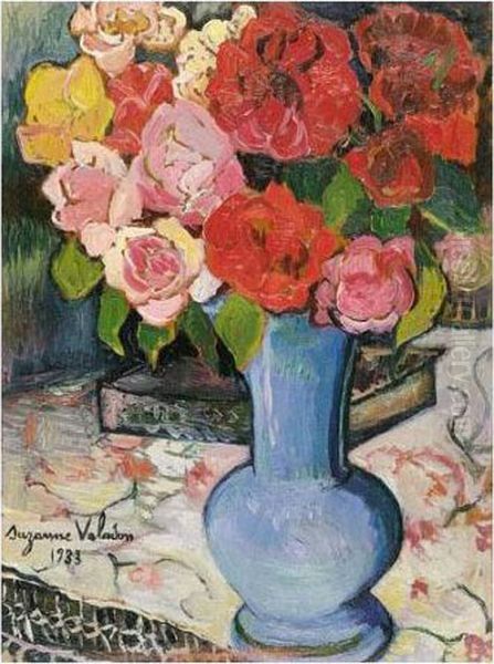 Vase De Fleurs Oil Painting by Suzanne Valadon