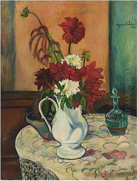 Nature Morte Au Vase De Fleurs Oil Painting by Suzanne Valadon